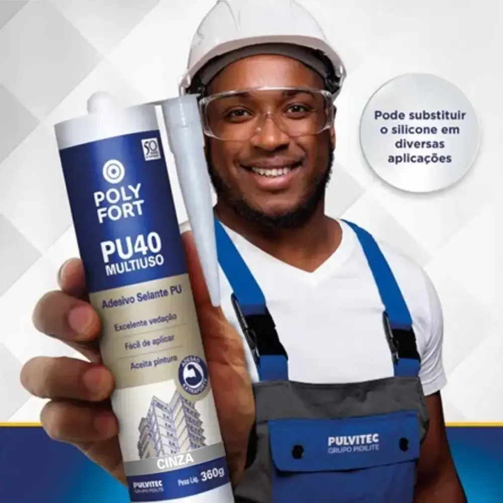 Adesivo selante multiuso PU40 cinza 360G Pulvitec — fotografia 5