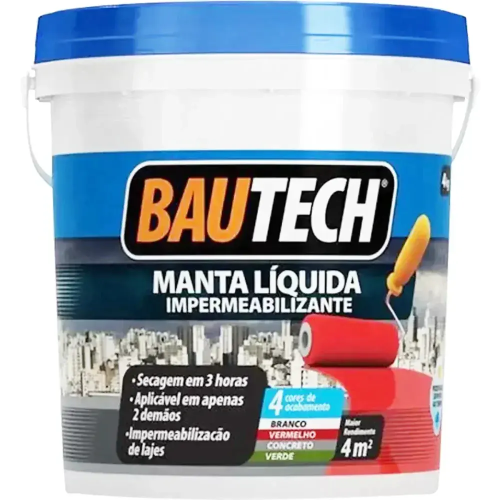 Manta liquida 4KG Bautech impermeabilizante branca — fotografia 2