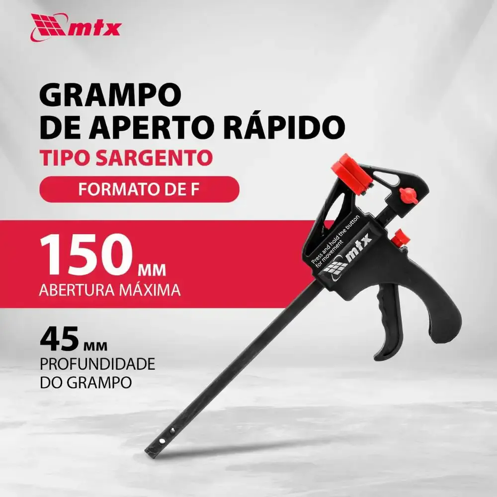 Grampo sargento de aperto rápido 6 polegadas 150 MM MTX — fotografia 5
