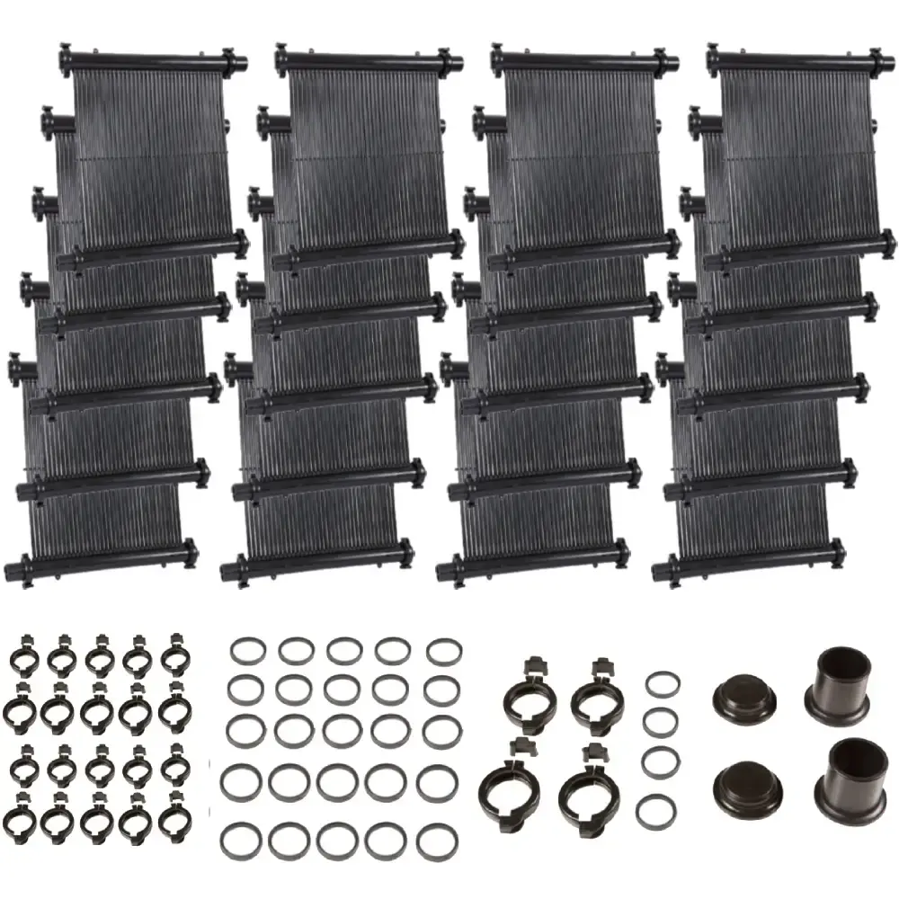 Kit 20 Placas Solar 0,50m x 3m para Piscinas até 36.000 Litros com Acessórios FLUIDRA