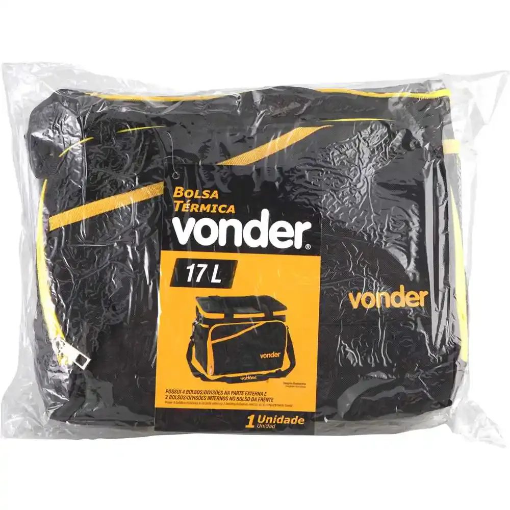 Bolsa Térmica 17 litros Preta e Amarela VONDER — fotografia 3