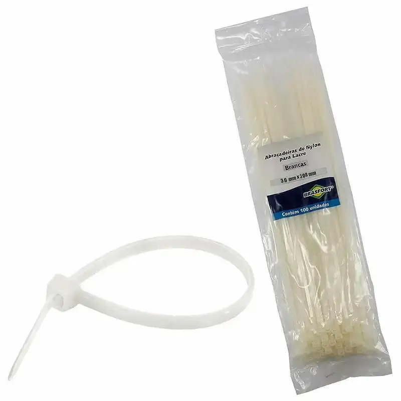 Abraçadeira de Nylon 3.6 x 200MM Branca 8631 BRASFORT