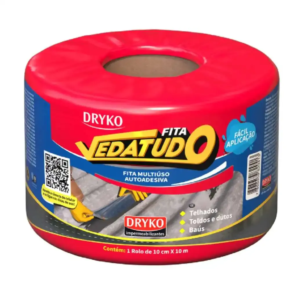Fita Autoadesiva Asfáltica Vedatudo 10 CM x 10 Metros DRYKO