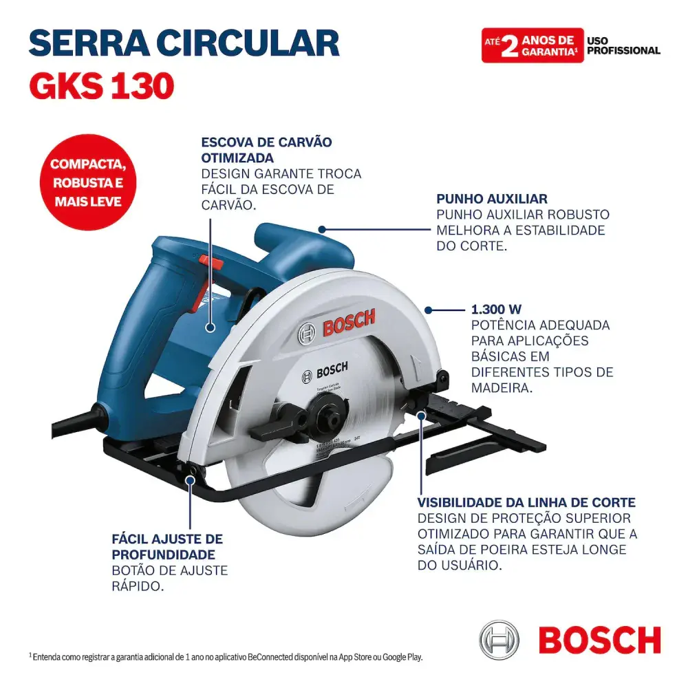 Serra circular gks 130 + 1 disco Bosch — fotografia 8