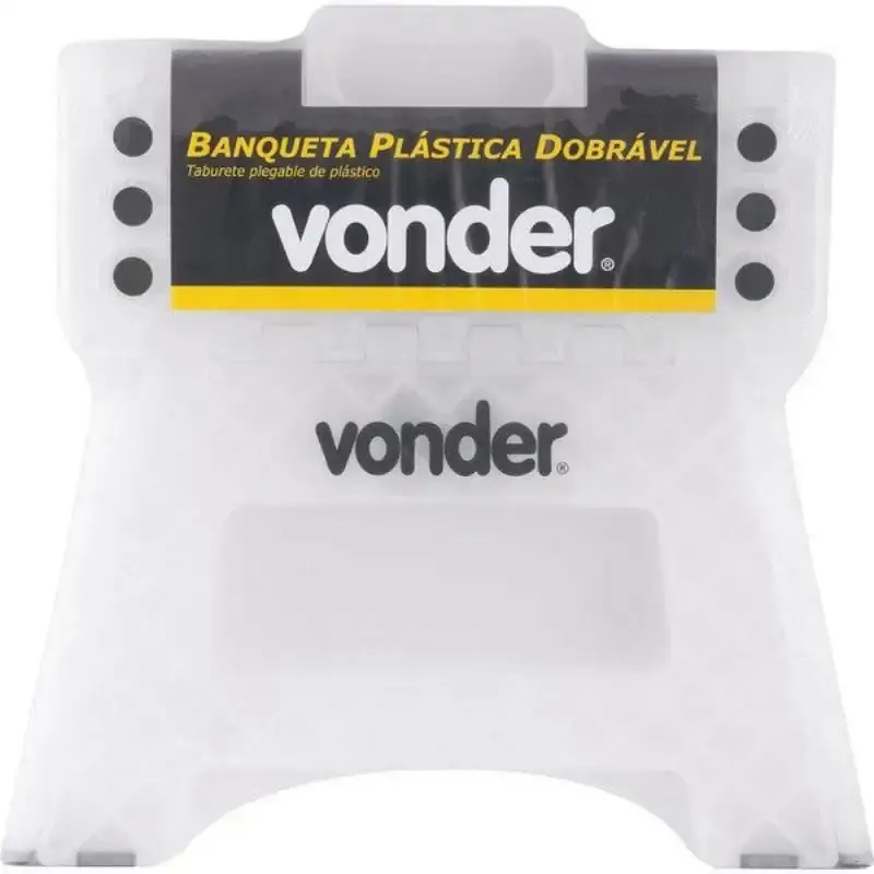 Banqueta plástica multiuso dobrável 22 CM 150 KG com 2 peças Vonder — fotografia 3