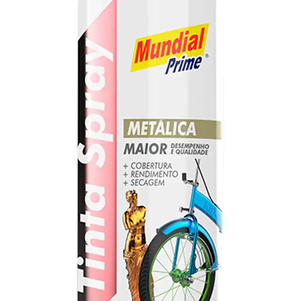 Tinta spray 400 ML metálica cromado AE01000092 Mundial prime — fotografia 3