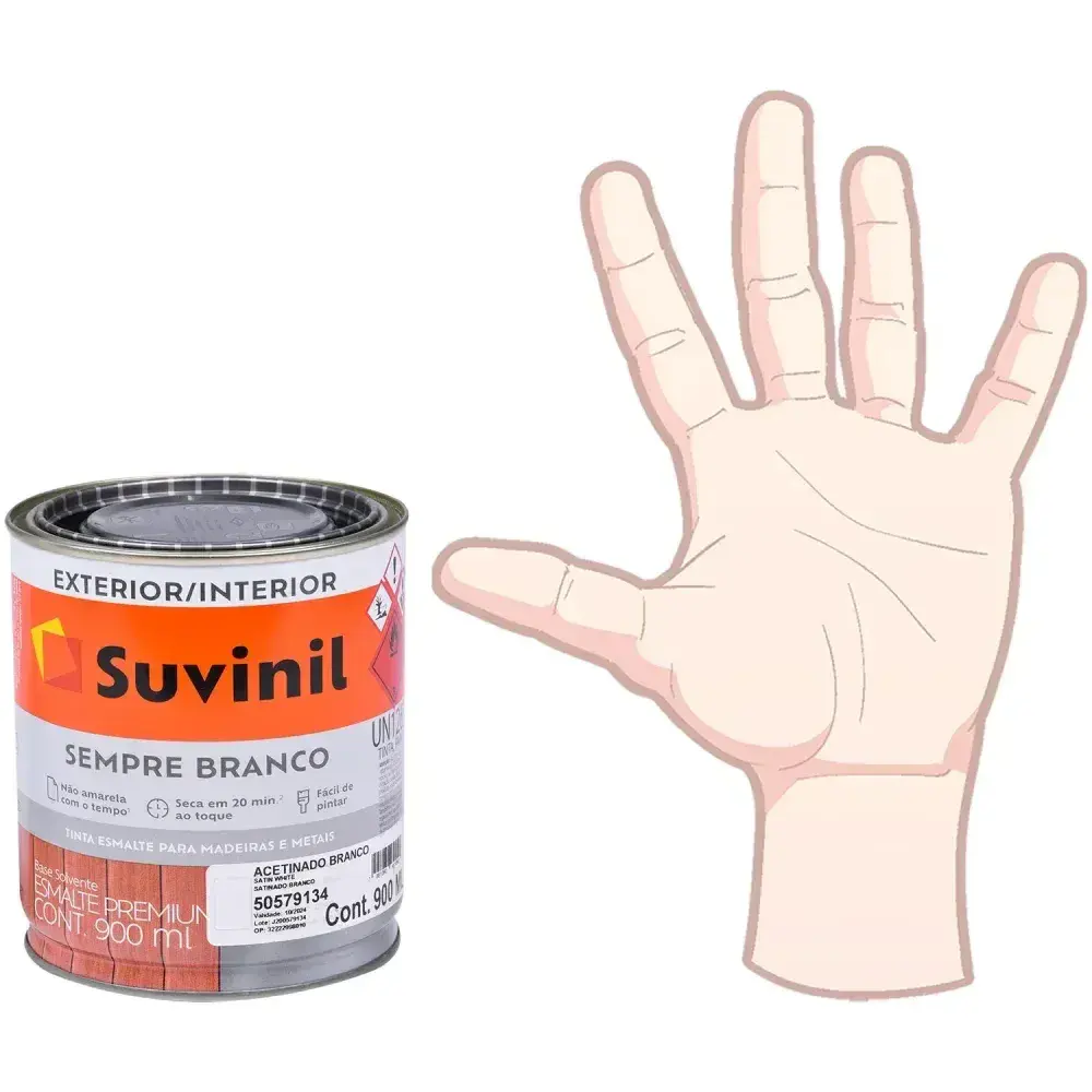 Tinta esmalte sempre branco acetinado branca 900ML Suvinil — fotografia 8