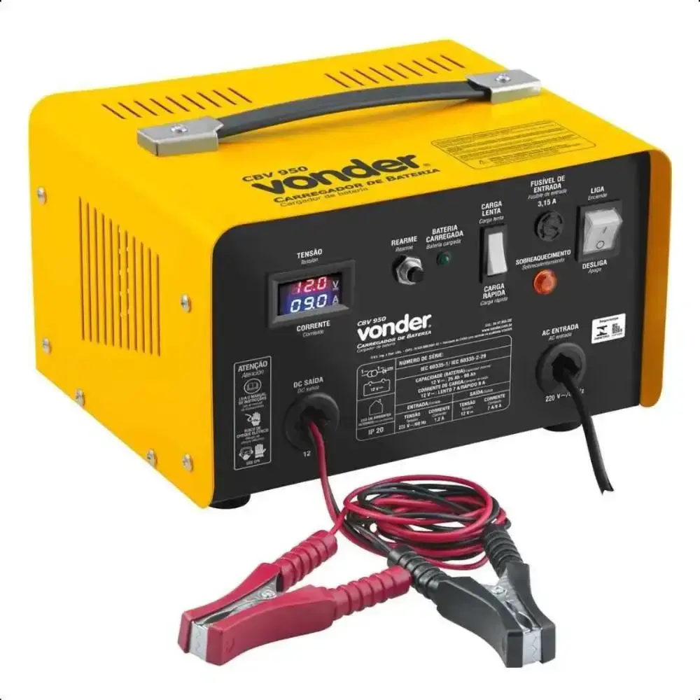 Carregador de bateria 25 a 90 ampère-hora 12 volts Vonder