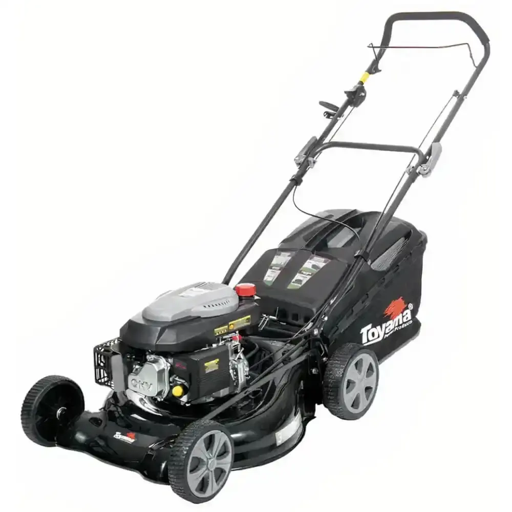 Cortador de grama à gasolina 5 HP 4T 3 em 1 com recolhedor TLM510RM-50L Toyama — fotografia de referência