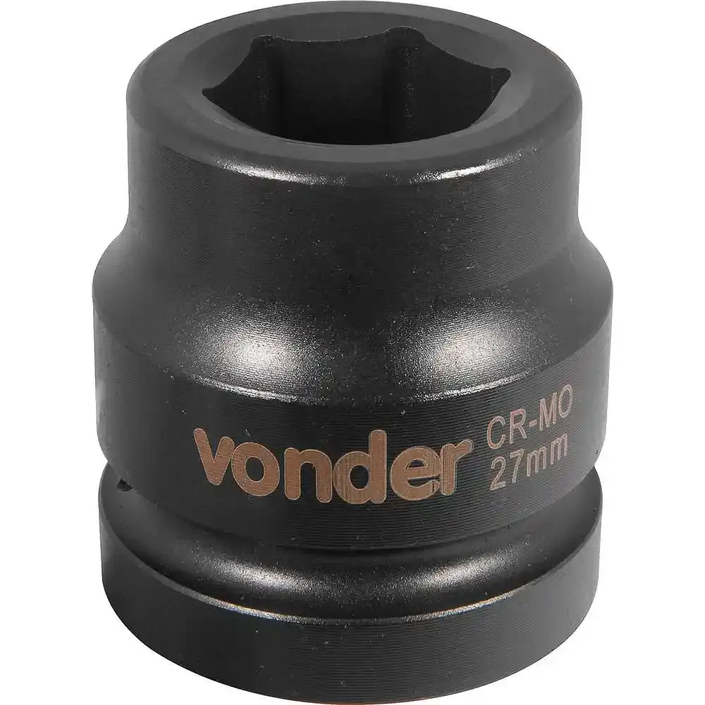 Soquete Sextavado Impacto Encaixe 1 polegada 27MM Cromado VONDER — fotografia 4