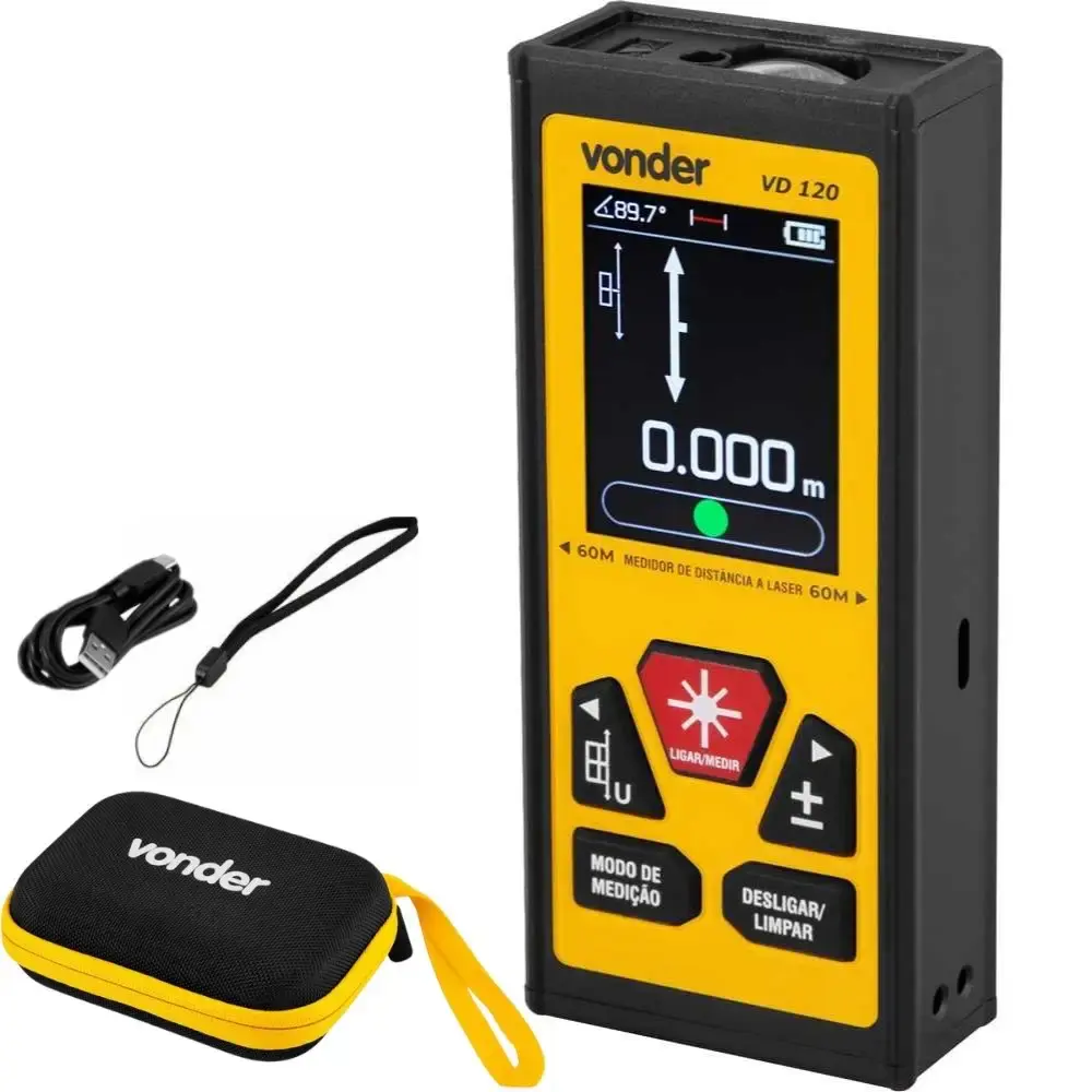 Medidor de distância a laser bilateral 120 metros VD120 Vonder