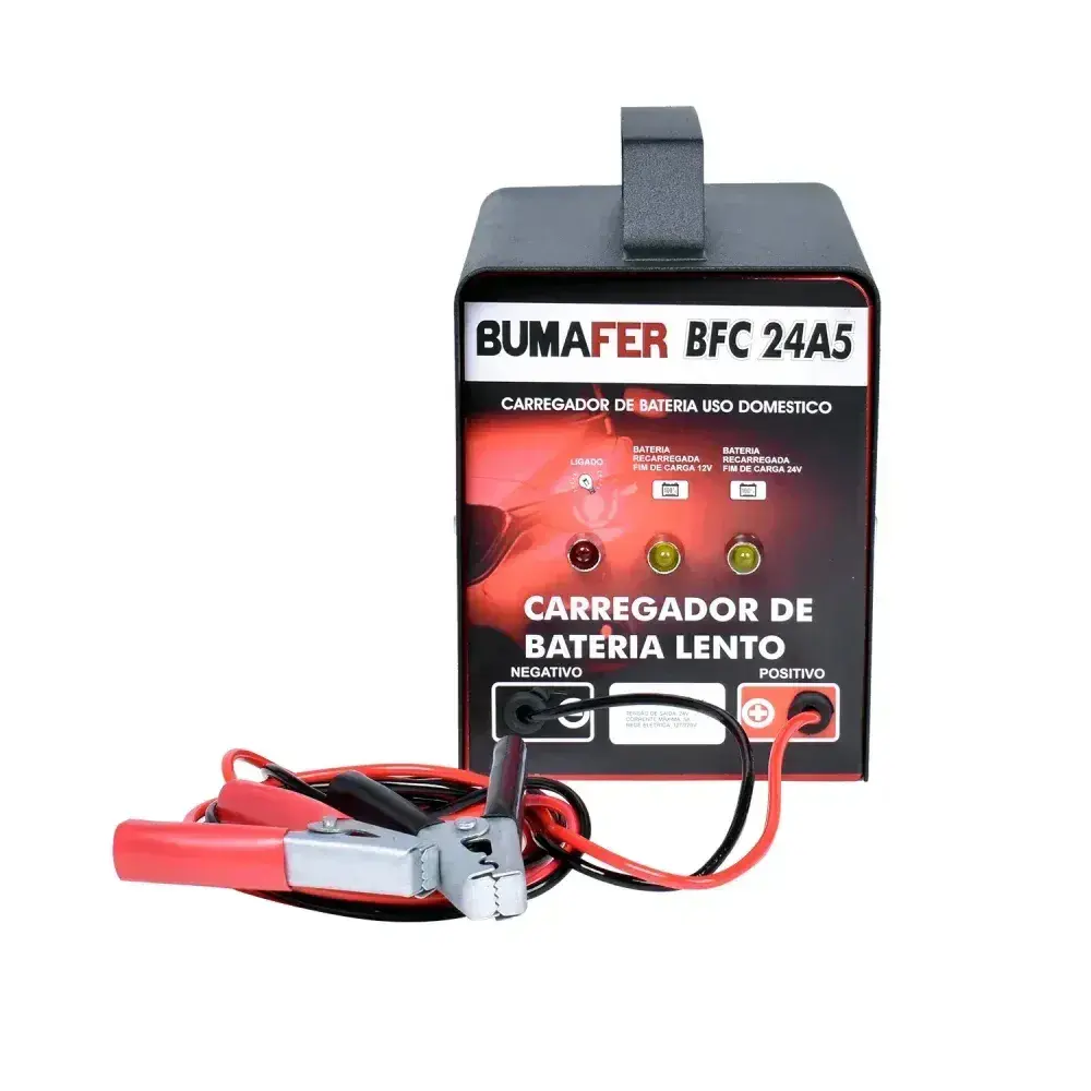 Carregador de bateria automotivo 5A 12V Bumafer — fotografia 6