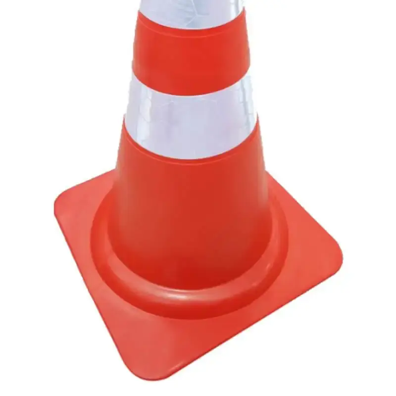 Cone sinalizador flexível laranja e branco refletivo 75 CM Plastcor — fotografia 3
