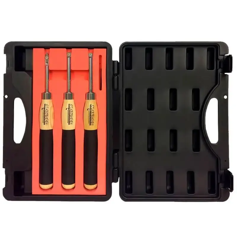 Jogo de 3 mini formões com insertos para tornear madeira MR-20201 Manrod