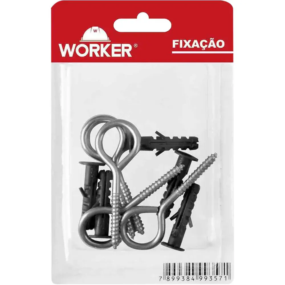 Pitão zincado bucha com aba tamanho 6 5PCS Worker — fotografia 2