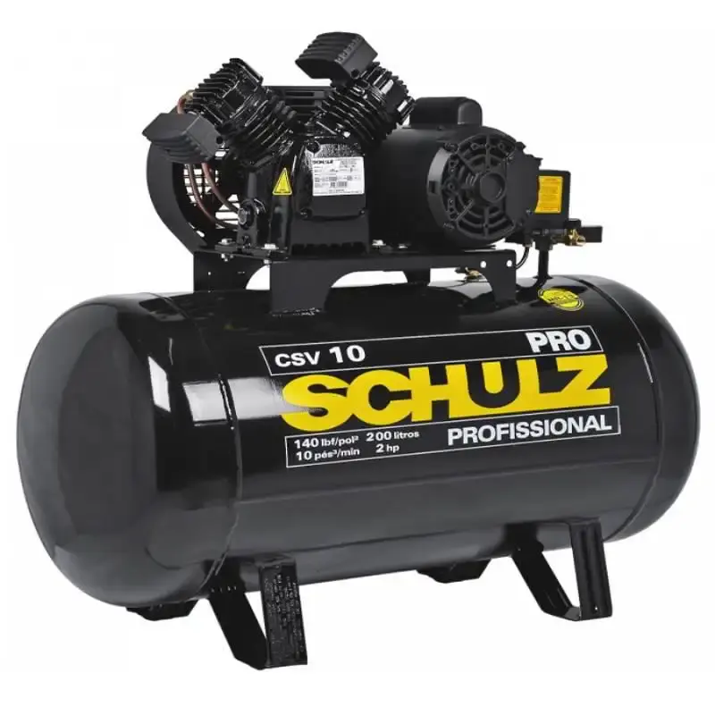 Compressor de ar 2,0 HP 10 pés 200 litros pro CSV 10/200 Schulz 110 V