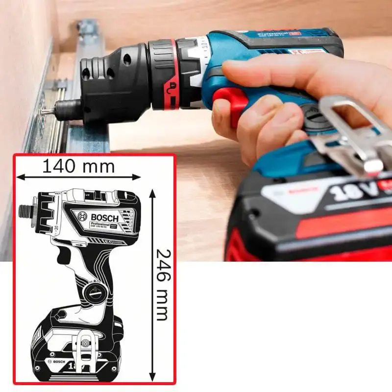 Furadeira e parafusadeira 18V GSR 18V-60 flexiclick 4X1 professional com 2 baterias e maleta Bosch 220 V — fotografia 7