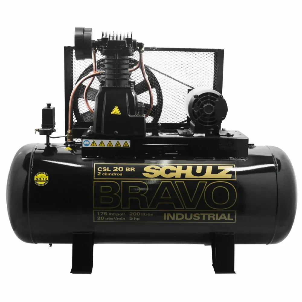 Compressor de ar bravo CSL20BR/200 20PCM 5HP trifásico Schulz