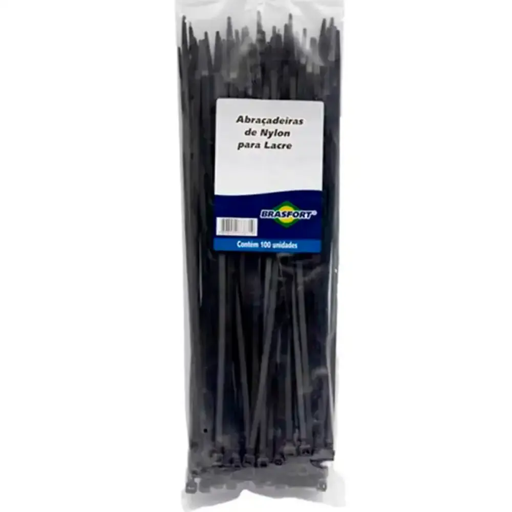 Abraçadeira de Nylon 300 x 4.8 MM Kit 500 Unidades Preto 8871 BRASFORT — fotografia 4