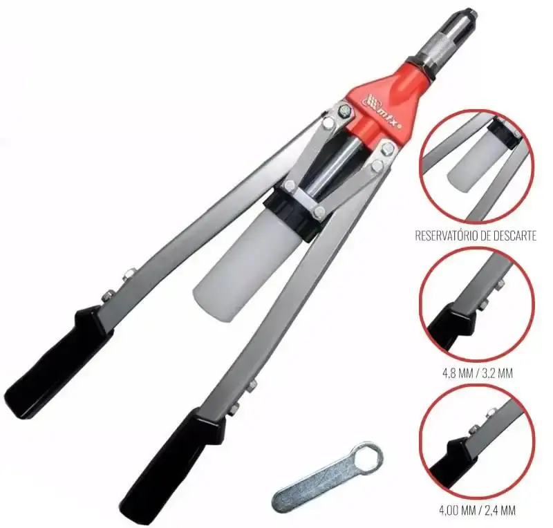 Alicate rebitador manual alavanca profissional com coletor 3.2 a 6.4 MM profissional 405359 MTX — fotografia de referência