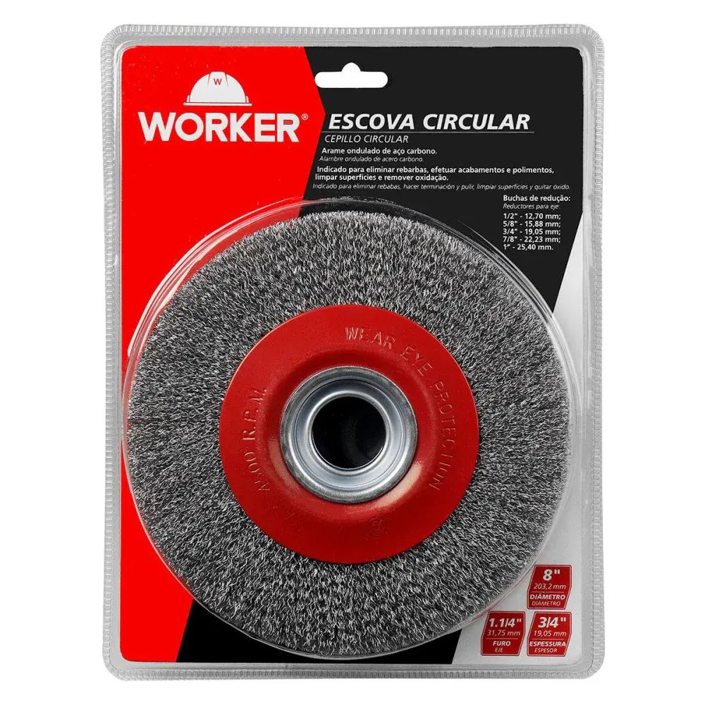 Escova circular em aço ondulado 8 19,05MM Worker