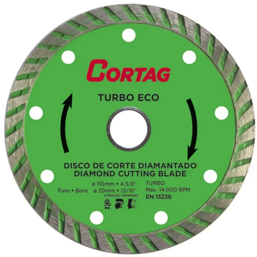 Disco diamantado 4,3/8 POL 110 MM turbo eco Cortag