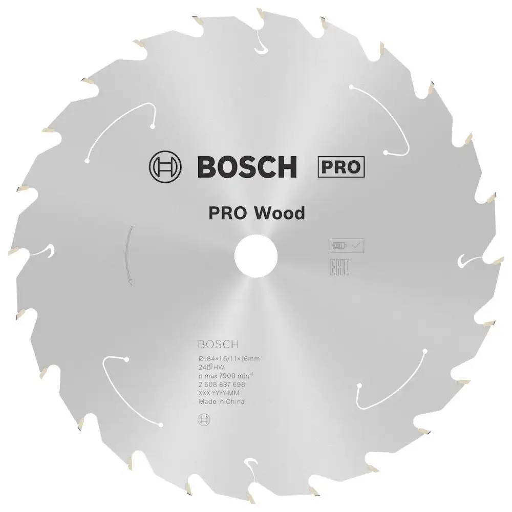 Disco de Corte STD For Wood 184 x 16 MM 24 Dentes BOSCH — fotografia de referência