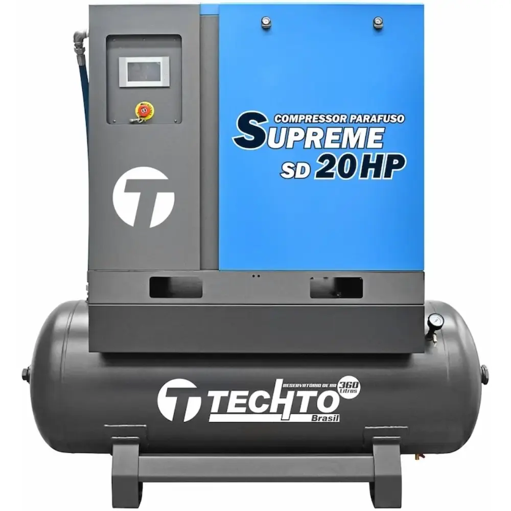Compressor de parafuso supreme com reservatório 360L 20HP 10BAR 380V SD20 techto — fotografia de referência