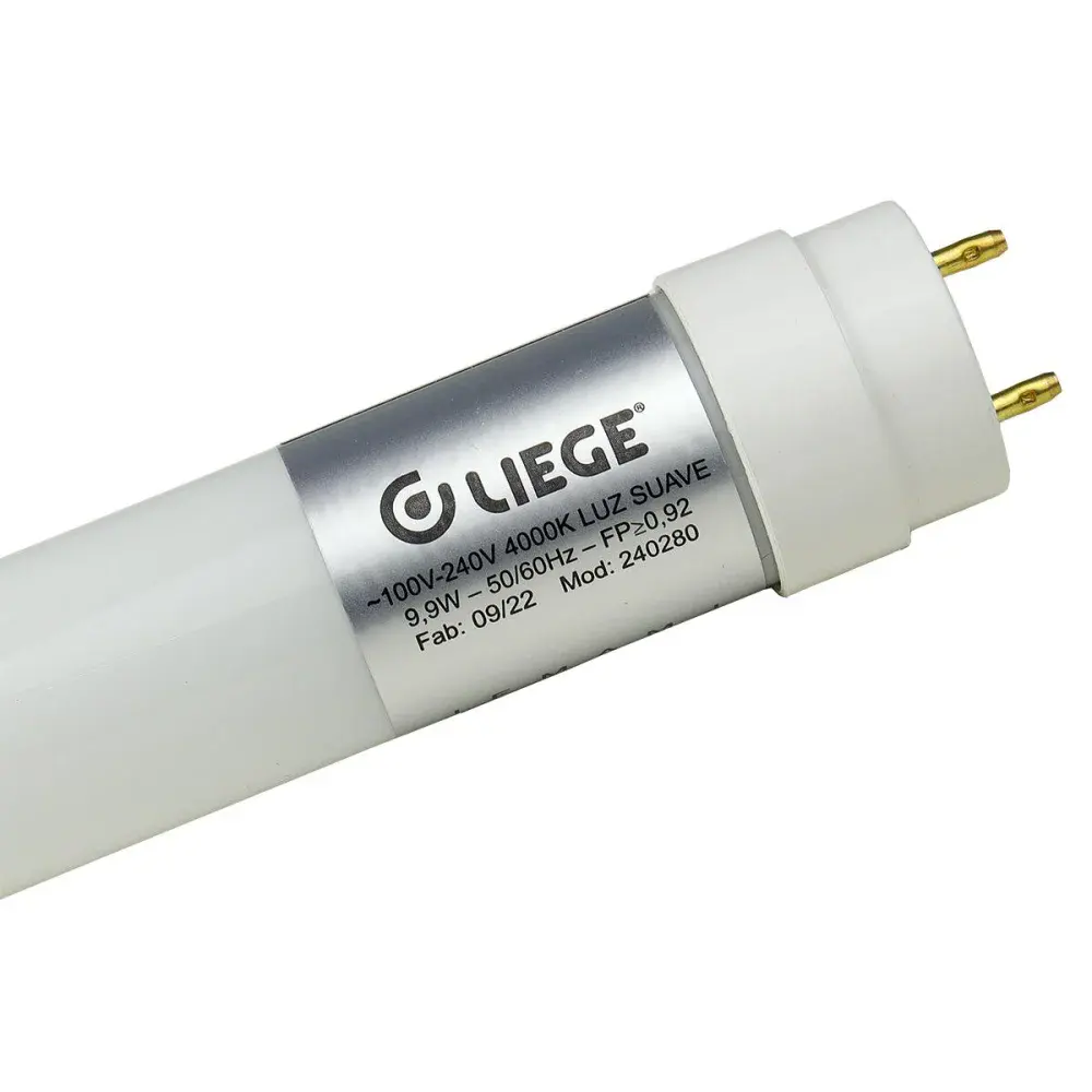 Lâmpada led tubular 9,9W 4000K neutro bilvolt Liege — fotografia 2