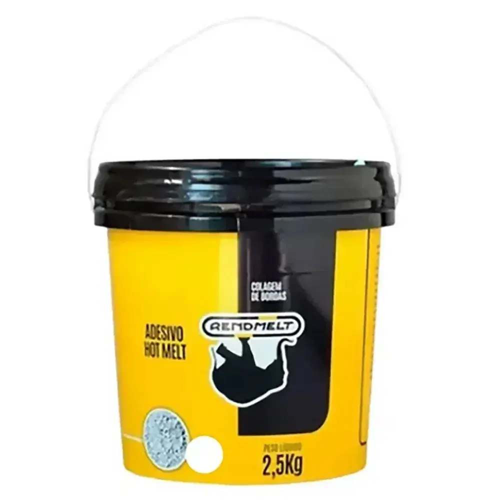 Adesivo granulado hotmelt branco em balde 2,5KG rendmelt Rendicolla — fotografia 2