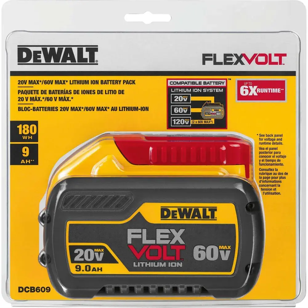 Bateria de lítio 9AH 20-60V flexvolt DCB609-B3 Dewalt — fotografia 3