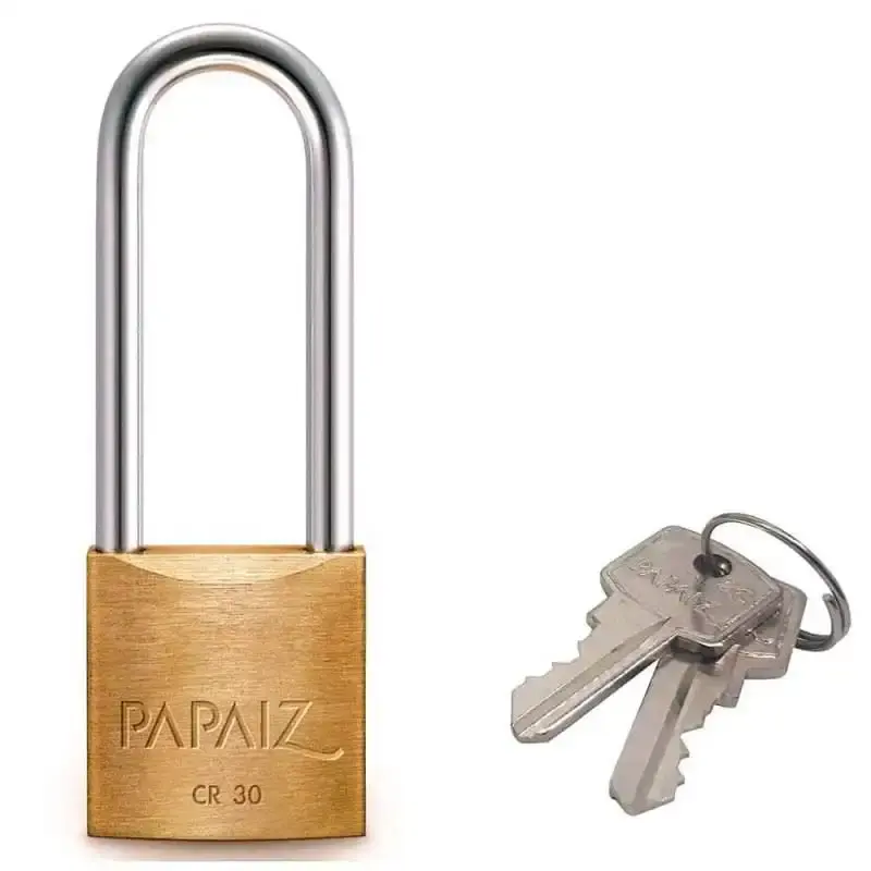 Cadeado N°30 haste longa 70MM em latão CR-30/70 Papaiz