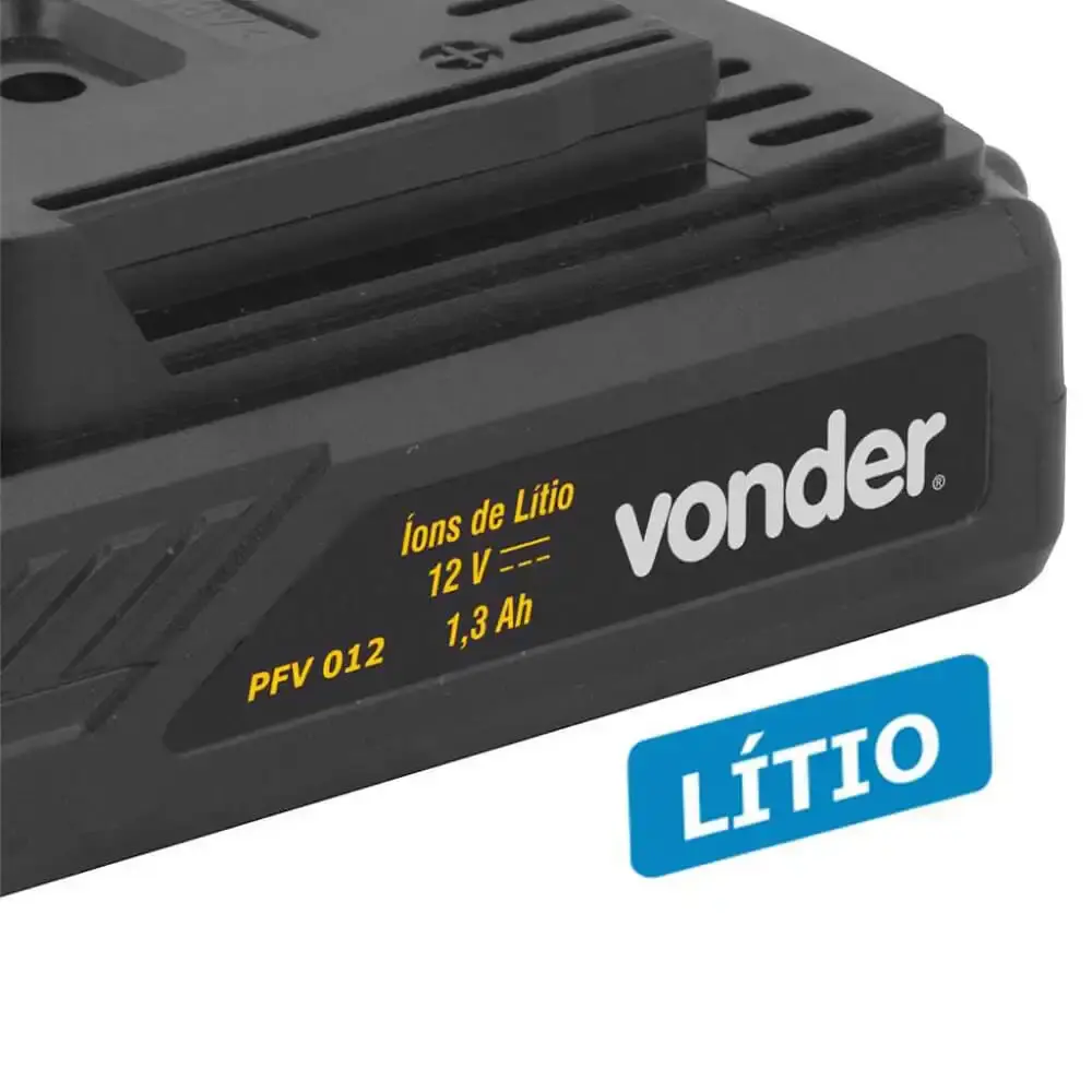 Bateria lítio 12V para parafusadeira furadeira PFV 012 Vonder — fotografia 7