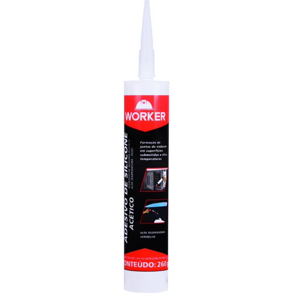 Silicone acético alta temperatura 260G vermelho Worker — fotografia de referência