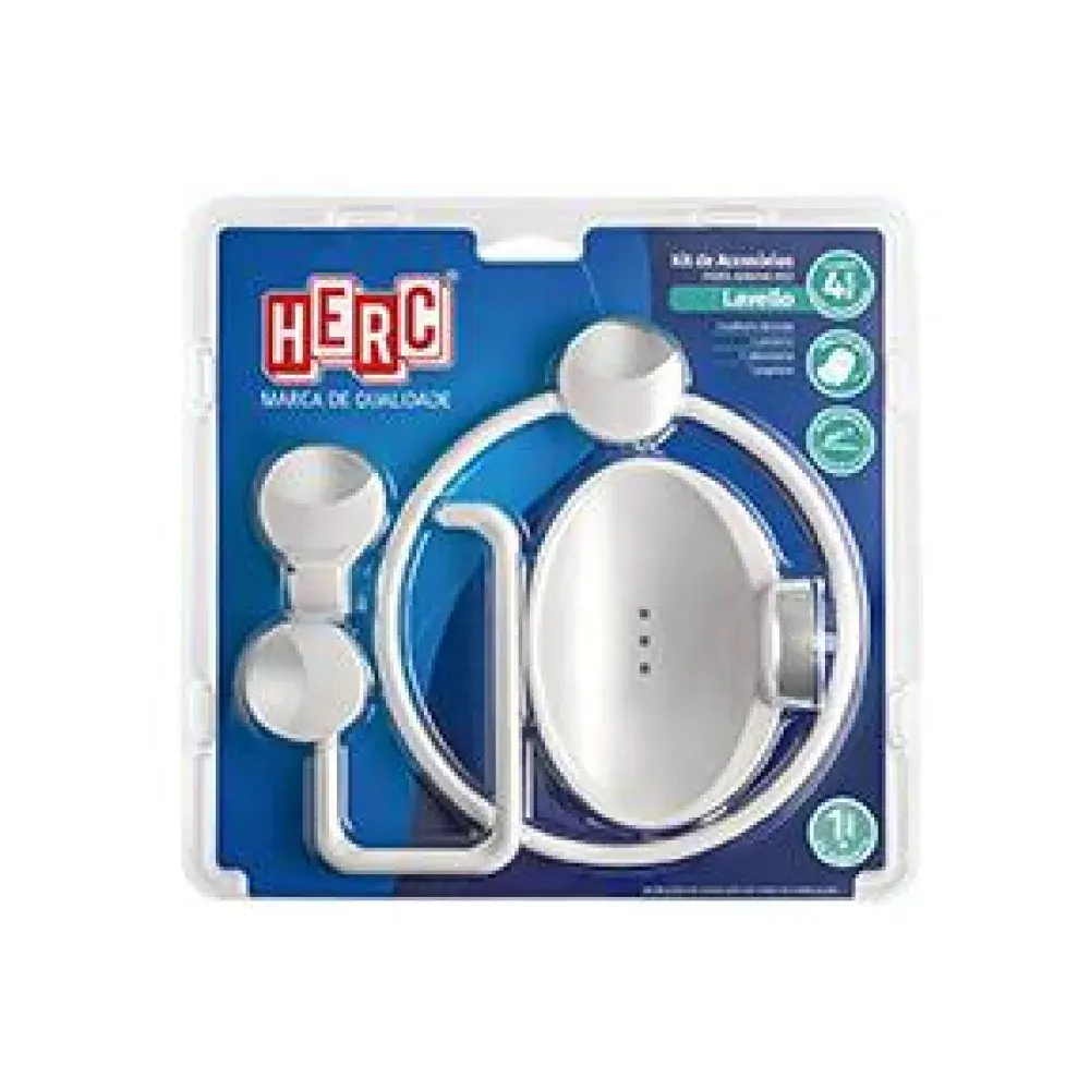 Kit banheiro lavello 4 pecas bran/cromado Herc