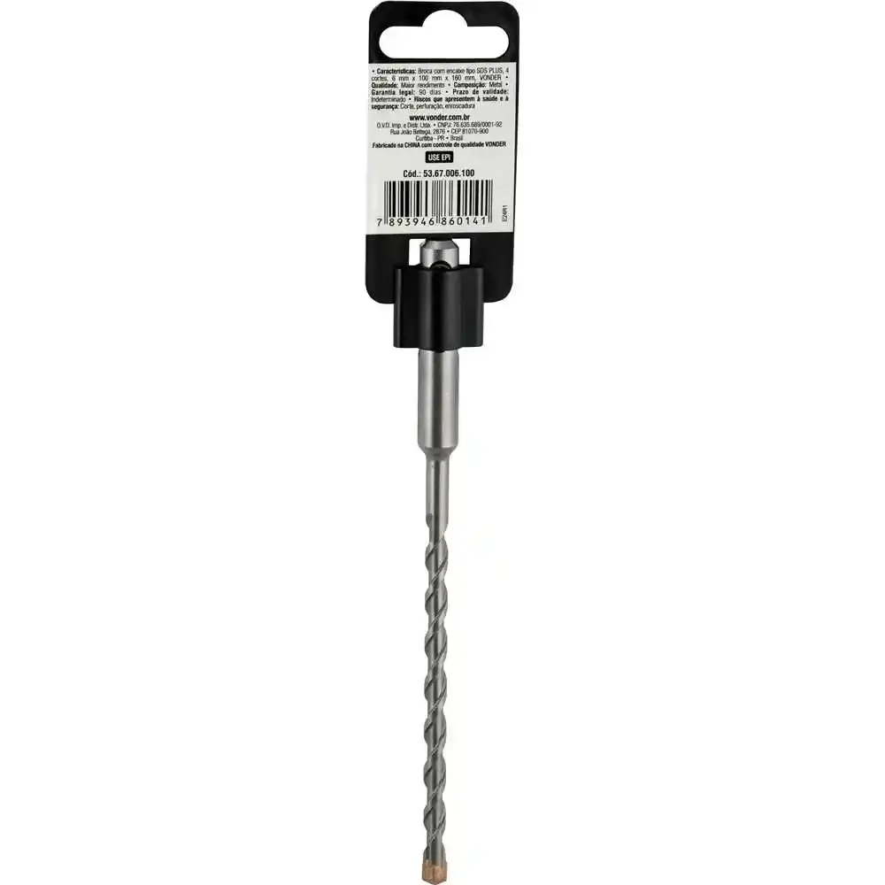 Broca com Encaixe SDS PLUS 4 cortes 6 x 160 MM VONDER — fotografia 6