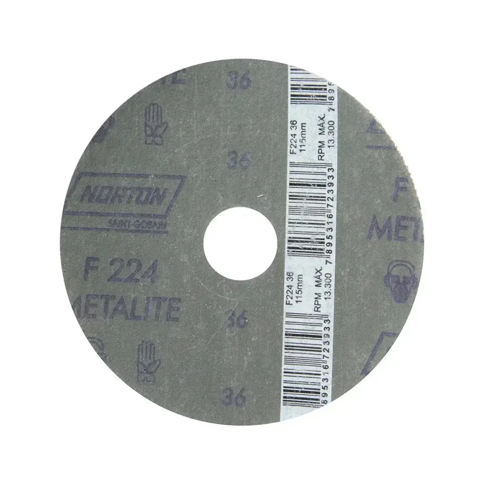 Disco lixa fibra F224 115X22MM grão 36 Norton — fotografia 5