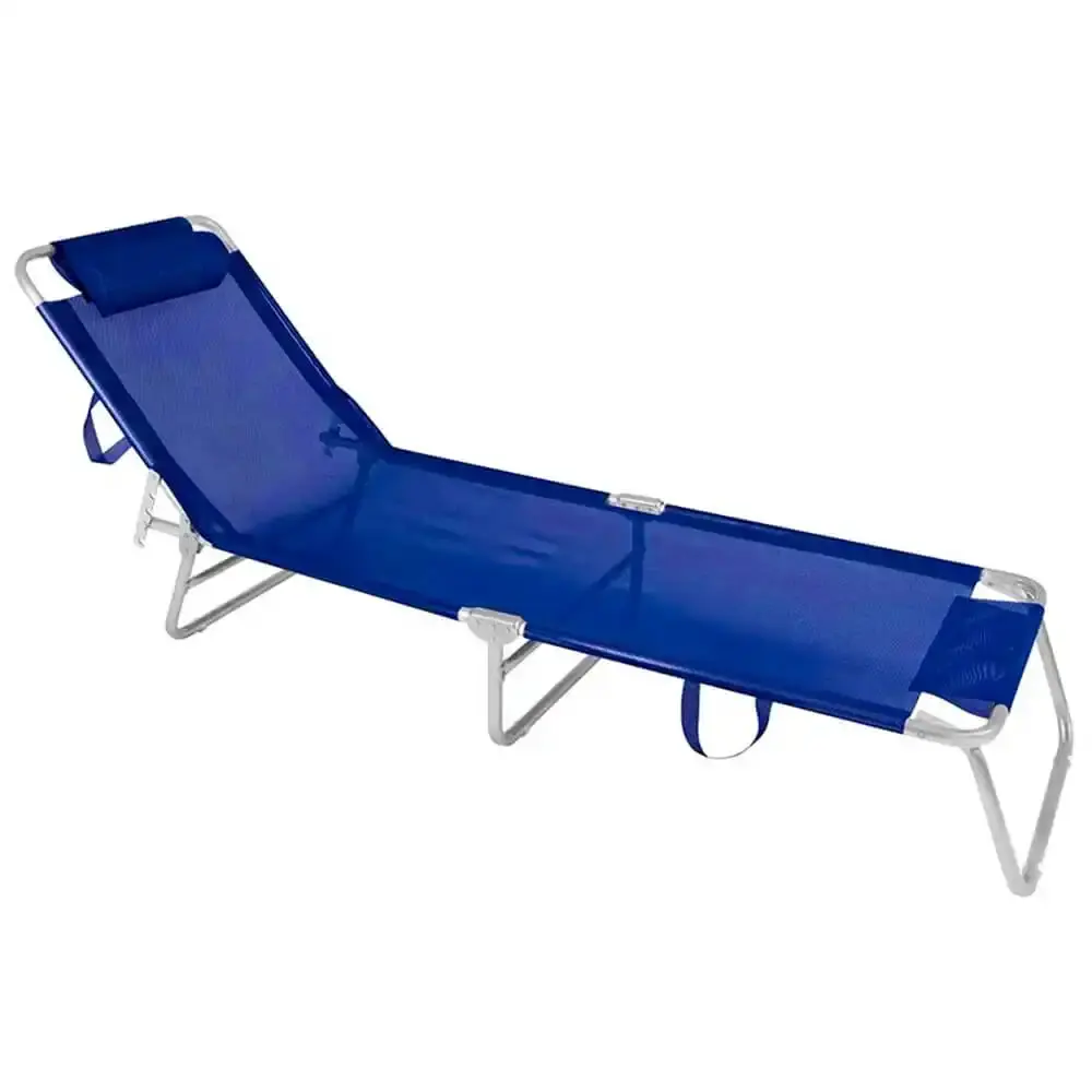Cadeira espreguiçadeira praia em alumínio azul CAD0711 Botafogo