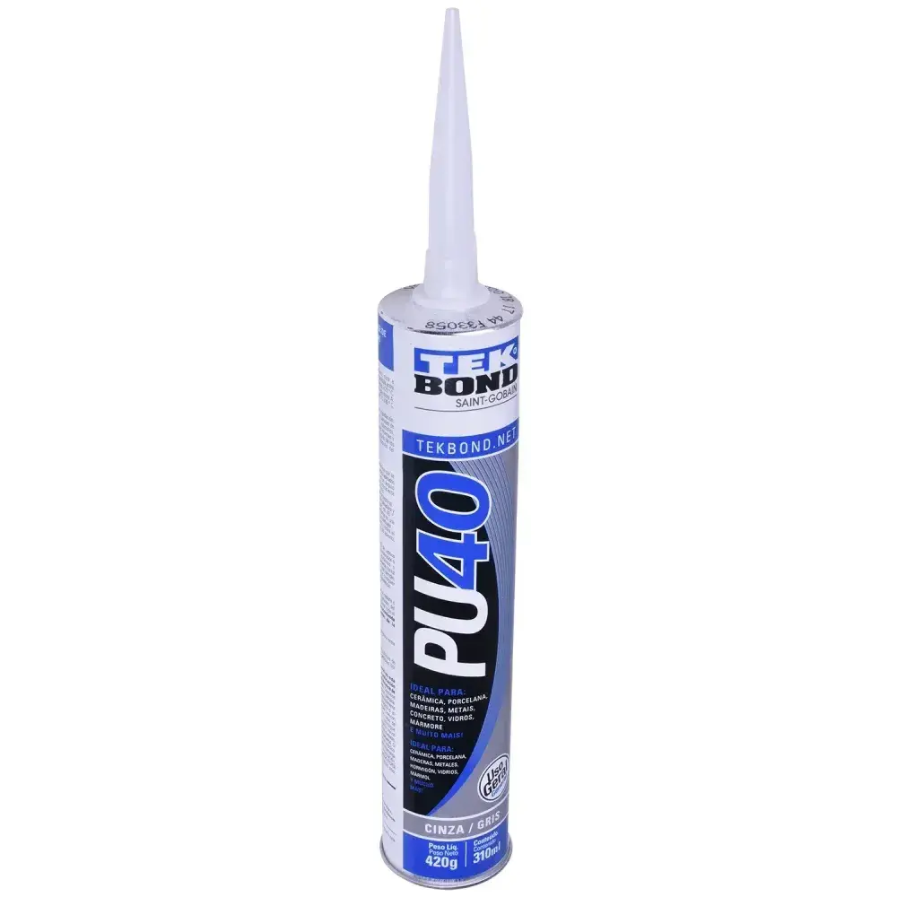 Adesivo poliuretano PU40 cinza cartucho 310ML Tekbond — fotografia 6