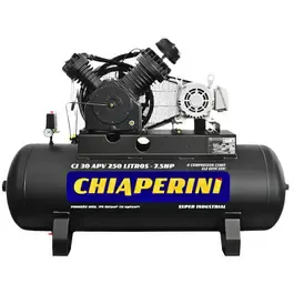 Compressor de ar 7,5 HP 30PCM 250 litros Chiaperini — fotografia 2