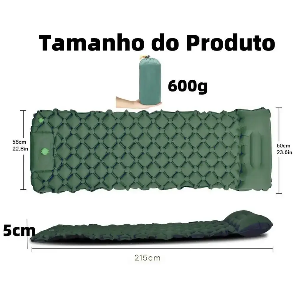 Colchão inflável automático trekking solteiro em nylon 215X58X6 CM Zelt — fotografia 3