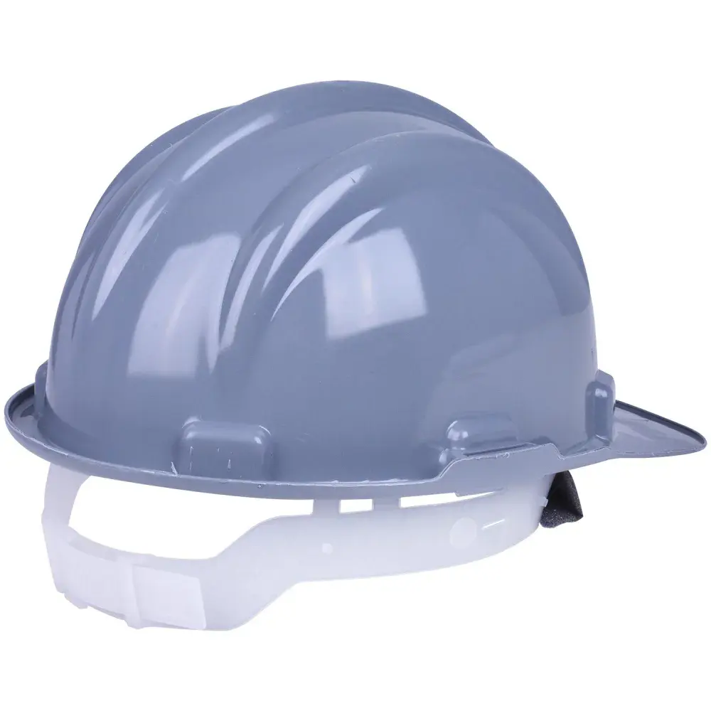 Capacete de segurança com carneira e aba frontal cinza Worker — fotografia 3