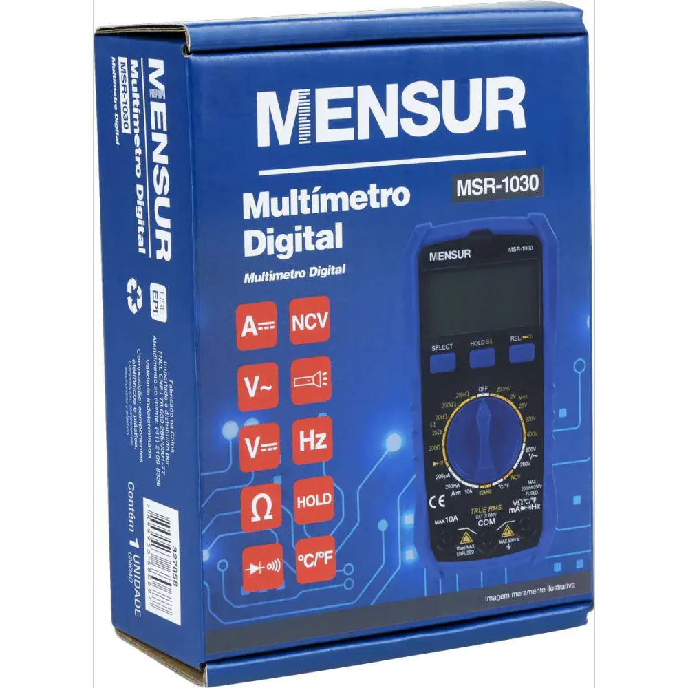 Multímetro digital MSR-1030 true rms da Mensur — fotografia 10