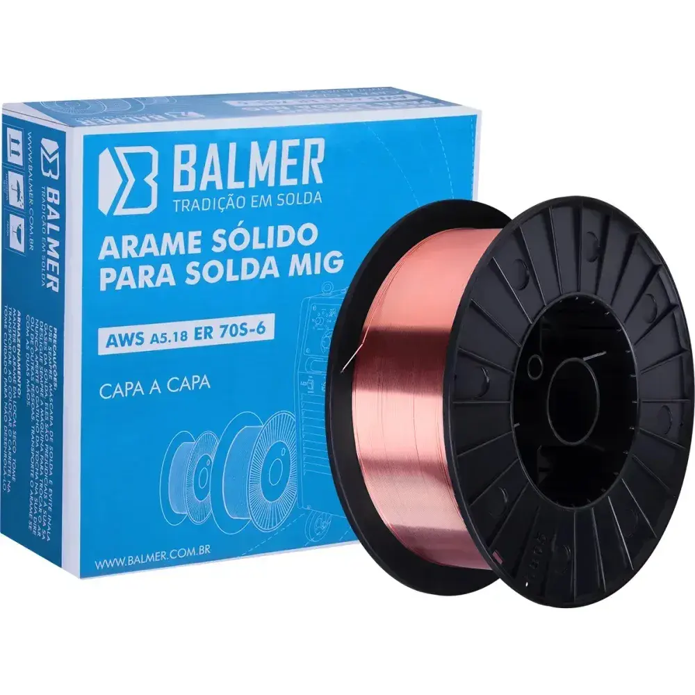 Arame para solda mig capa-capa 0,8MM 15KG Balmer — fotografia 6