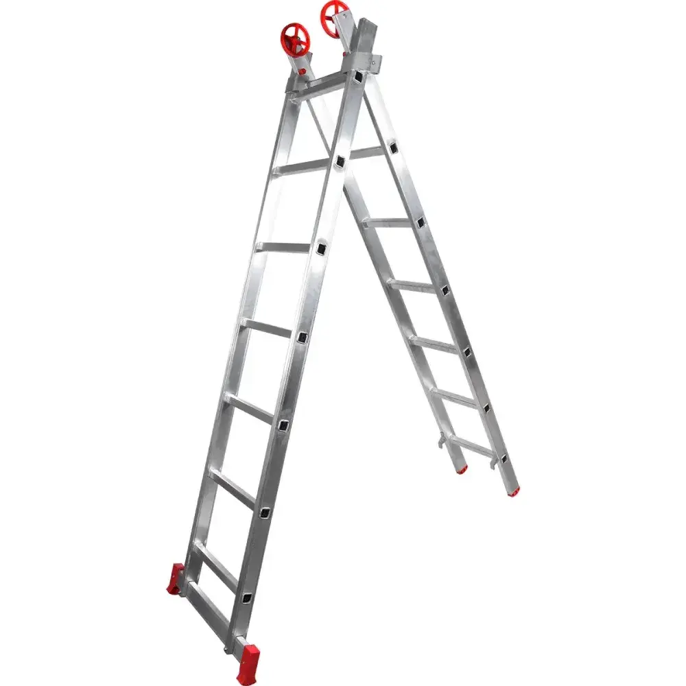 Escada de alumínio dupla extensiva 3,32M Worker — fotografia 6