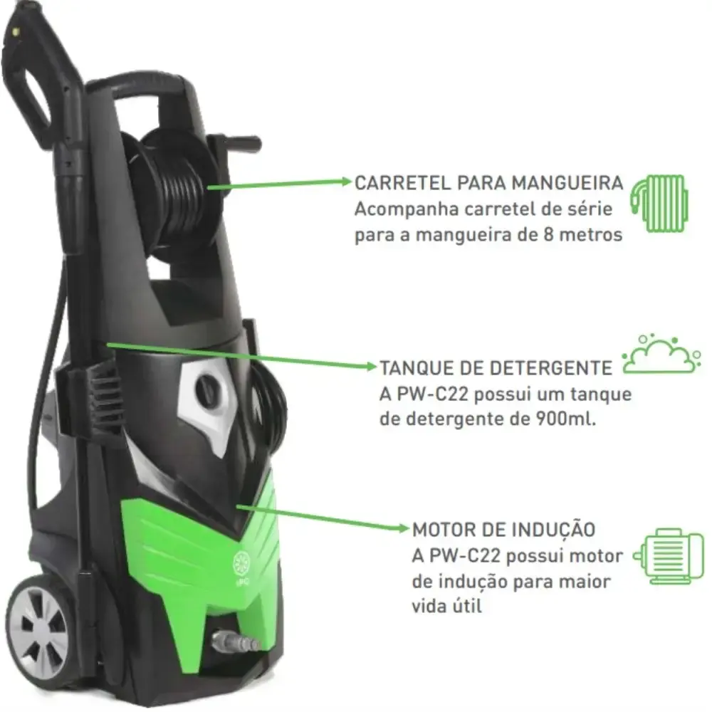 Lavadora de alta pressão 1800W 420L/H PW-C22P Soteco 220 V — fotografia 4
