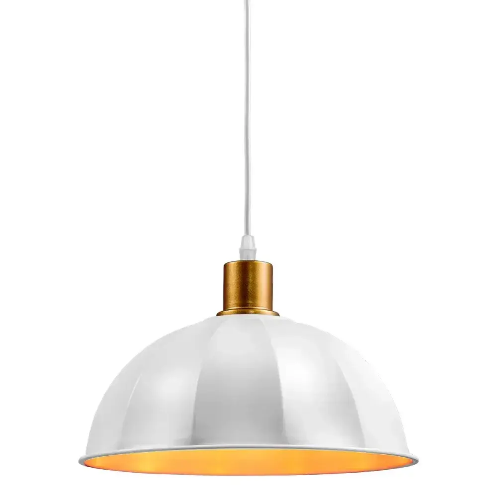 Luminária pendente tuvarim branco e dourado Kala — fotografia 4