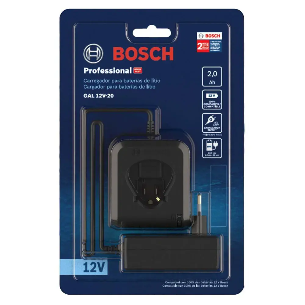 Carregador bateria biv gal 12V-20 Bosch — fotografia 3