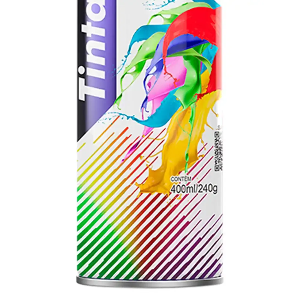 Tinta Spray 400 ml Preto Brilhante com 02 Uni Mundial Prime — fotografia 4