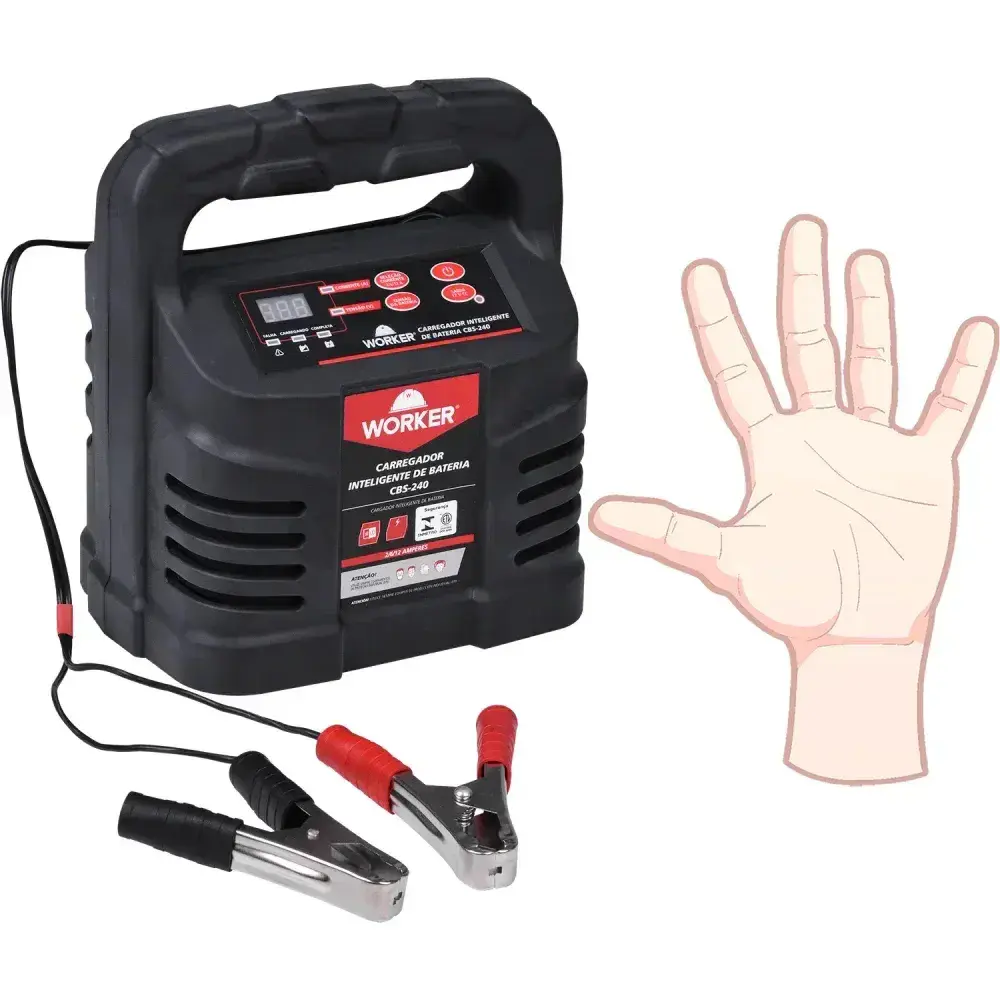 Carregador portátil de bateria automotiva 12A 120W Worker — fotografia 10